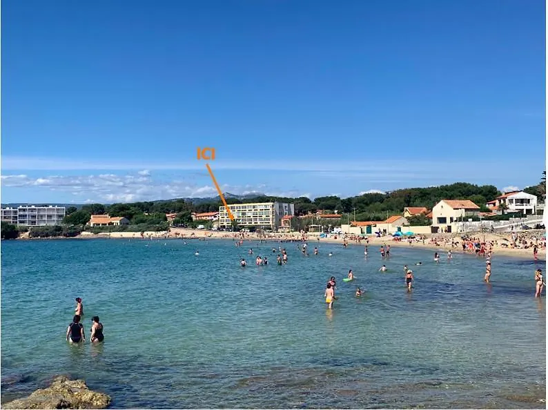 T3 Les Pieds Dans L'Eau, Plage Du Cros, Vue Mer Apartment Six-Fours-les-Plages
